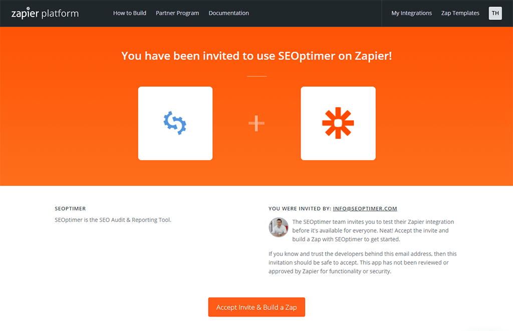 Zapier davetiyesi